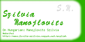 szilvia manojlovits business card